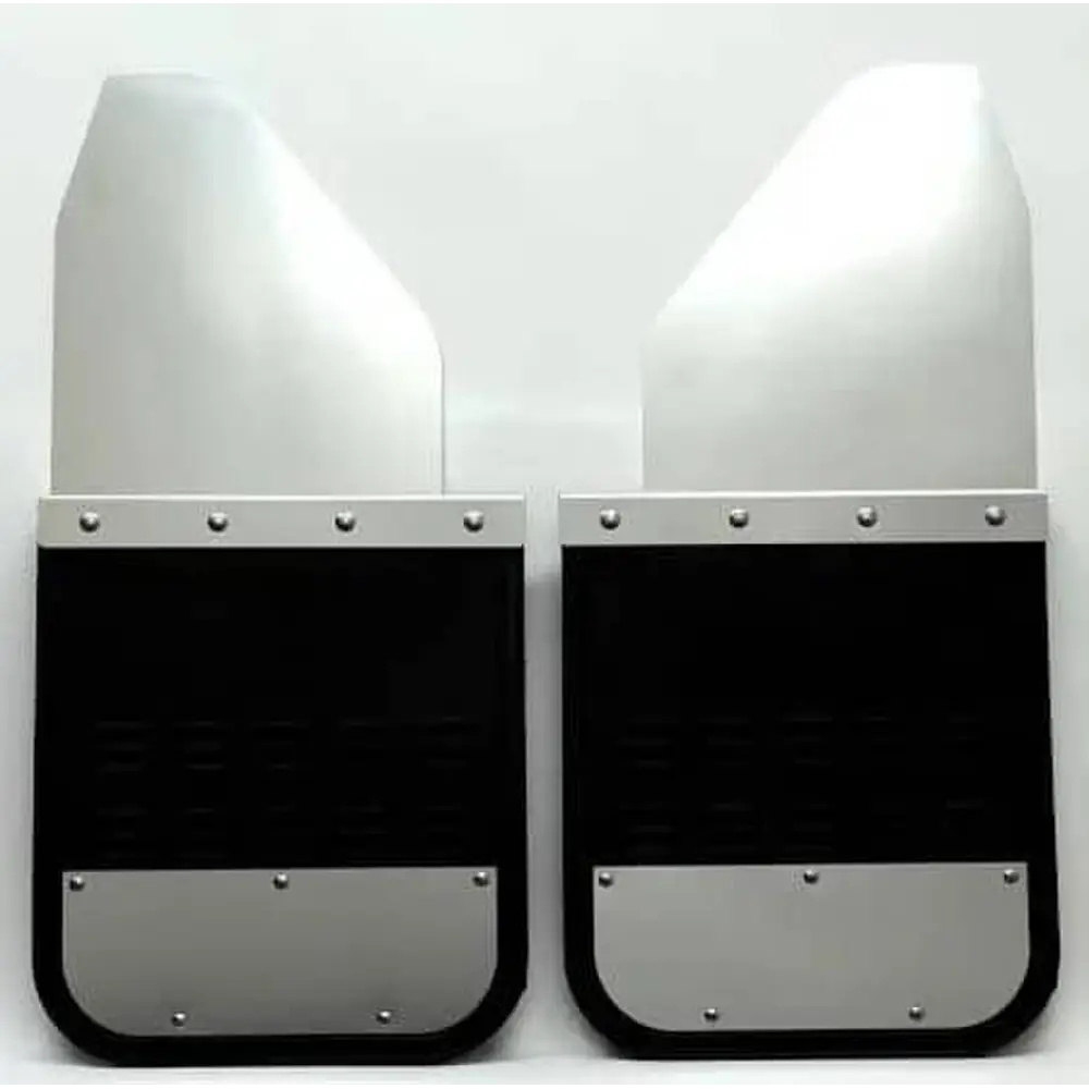 16X14 Stainless Universal Kickback Mud Flaps W/ 2" Kickback - AIHOFFSET-16-SS